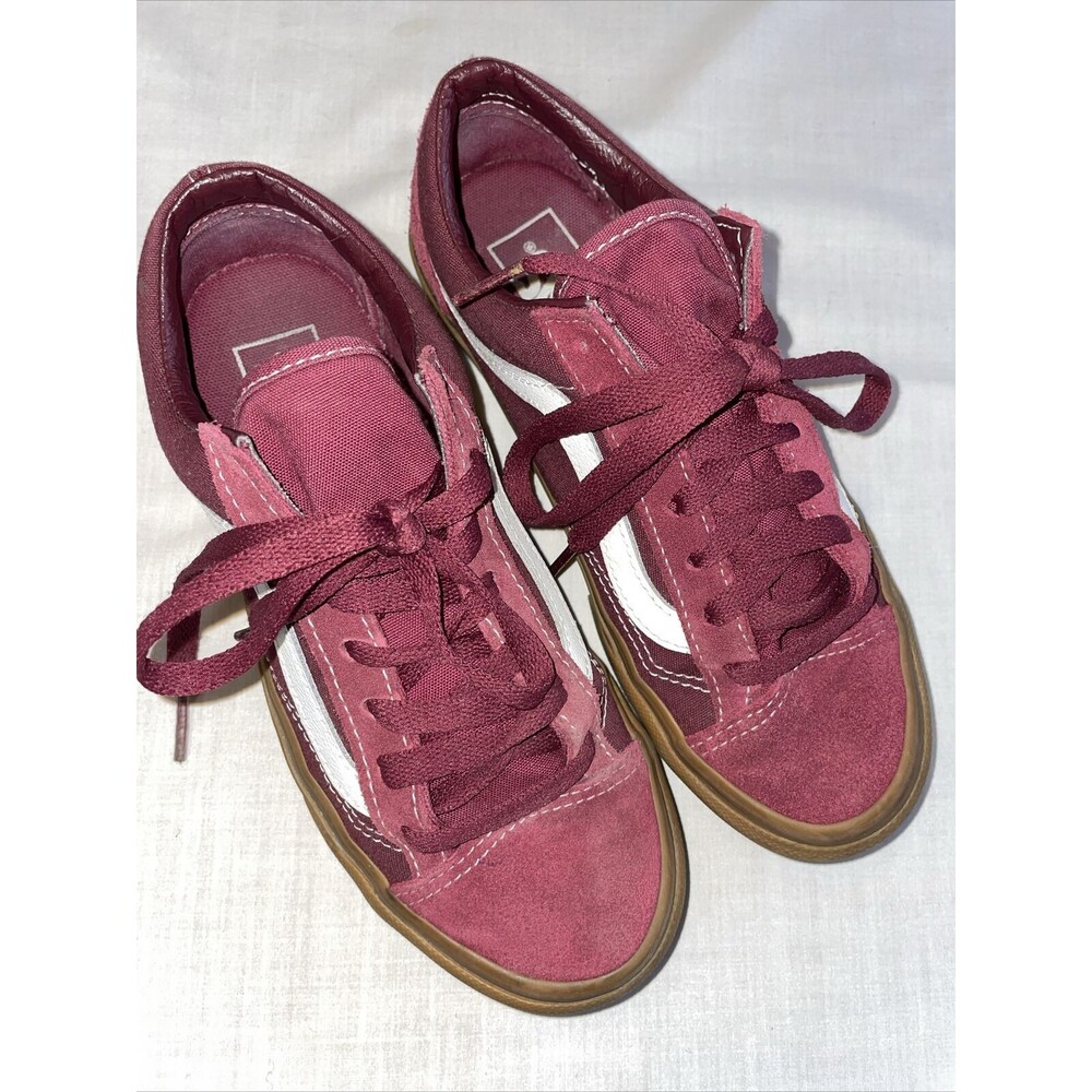 Vans Off The Wall Skateboard Sneakers Women’s Size 6.5 Medium Burgundy Leather
